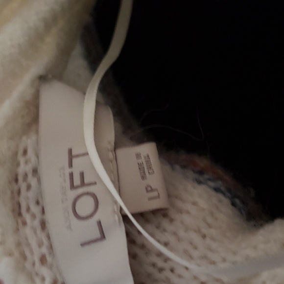 LOFT Multicolor Wool Blend Longline Cardigan L petite - Picture 6 of 6